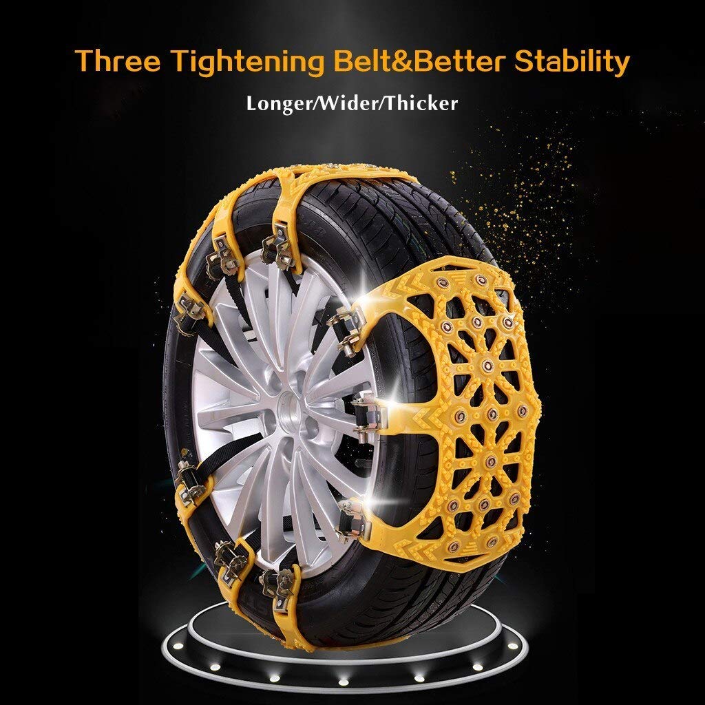 Oshotto Snow Chain Set for Tyre Anti Skid durable in Rough Terran/Mountain for SUV Tires (Width 185-295mm/7.2-11.6'')(6 Pcs set)