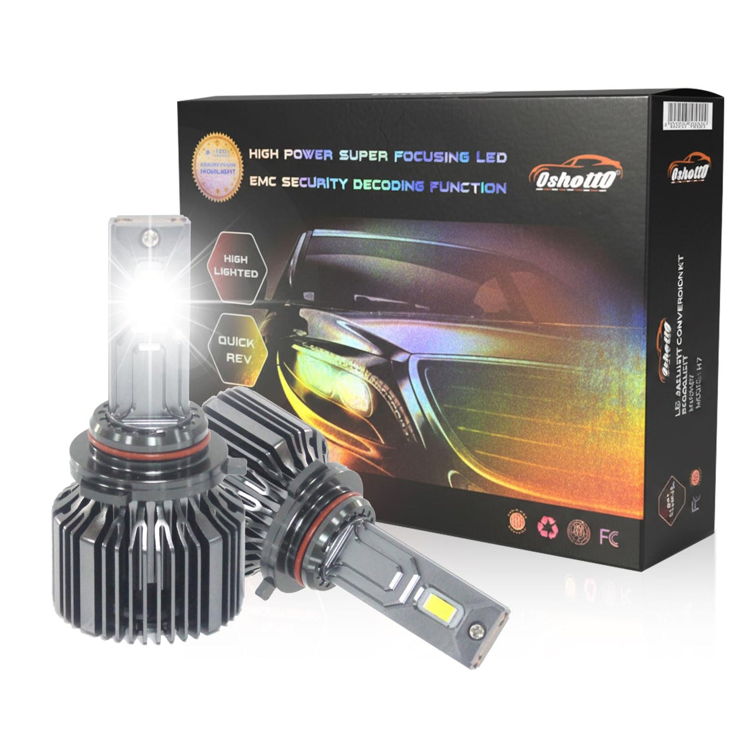 Oshotto HB4/9006 300 Watt LED Headlight/Foglight Bulb, 30000Lumens 6500K Cool White, with 1 Year Warranty Halogen Replacement (Pack of 2)