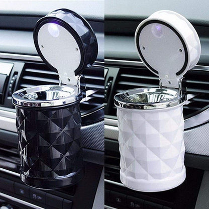 Oshotto Fire Proof Car Portable Diamond Design Ashtray for Cars|Office|Home (Black)