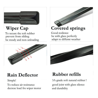 Oshotto Frameless (O.E.M Type) Wiper Blades Compatible with Honda Civic Old (26" / 24")