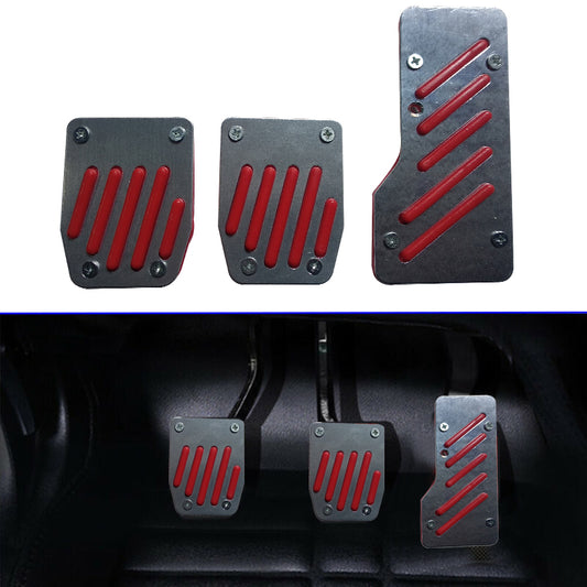 Oshotto 3 Pcs Non-Slip Manual CS-320 Car Pedals Kit Pad Covers Set for All Cars (Red)