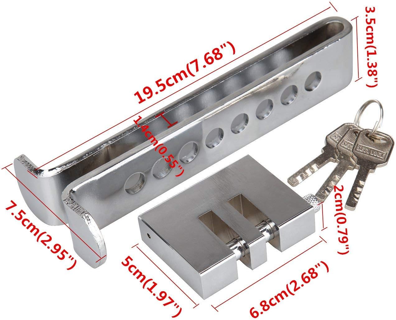 Oshotto Stainless Steel 8 Holes Clutch Brake Car Pedal Anti-Theft Lock Throttle Lock for All Cars