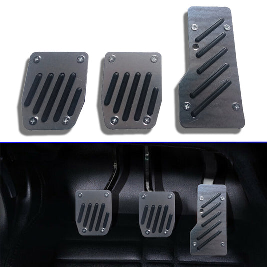 Oshotto 3 Pcs Non-Slip Manual CS-320 Car Pedals Kit Pad Covers Set for All Cars (Black)
