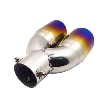 Oshotto Stainless Steel Dual Pipe SS-013 Car Exhaust Muffler Silencer Cover (Multicolor)