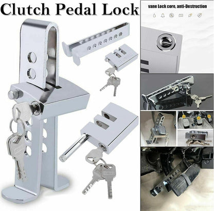 Oshotto Stainless Steel 8 Holes Clutch Brake Car Pedal Anti-Theft Lock Throttle Lock for All Cars