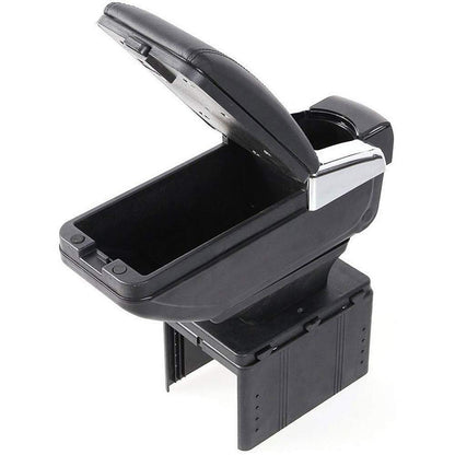 Oshotto PU Leather AR-01 Car Armrest Console Box For All Cars - Black