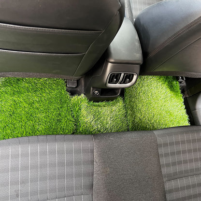 Oshotto Artificial Grass Foot Mat For All Cars (Set of 5, Green, 35mm Thickness)