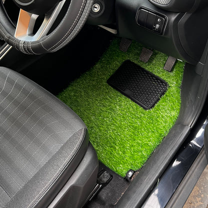 Oshotto Artificial Grass Foot Mat For All Cars (Set of 5, Green, 35mm Thickness)