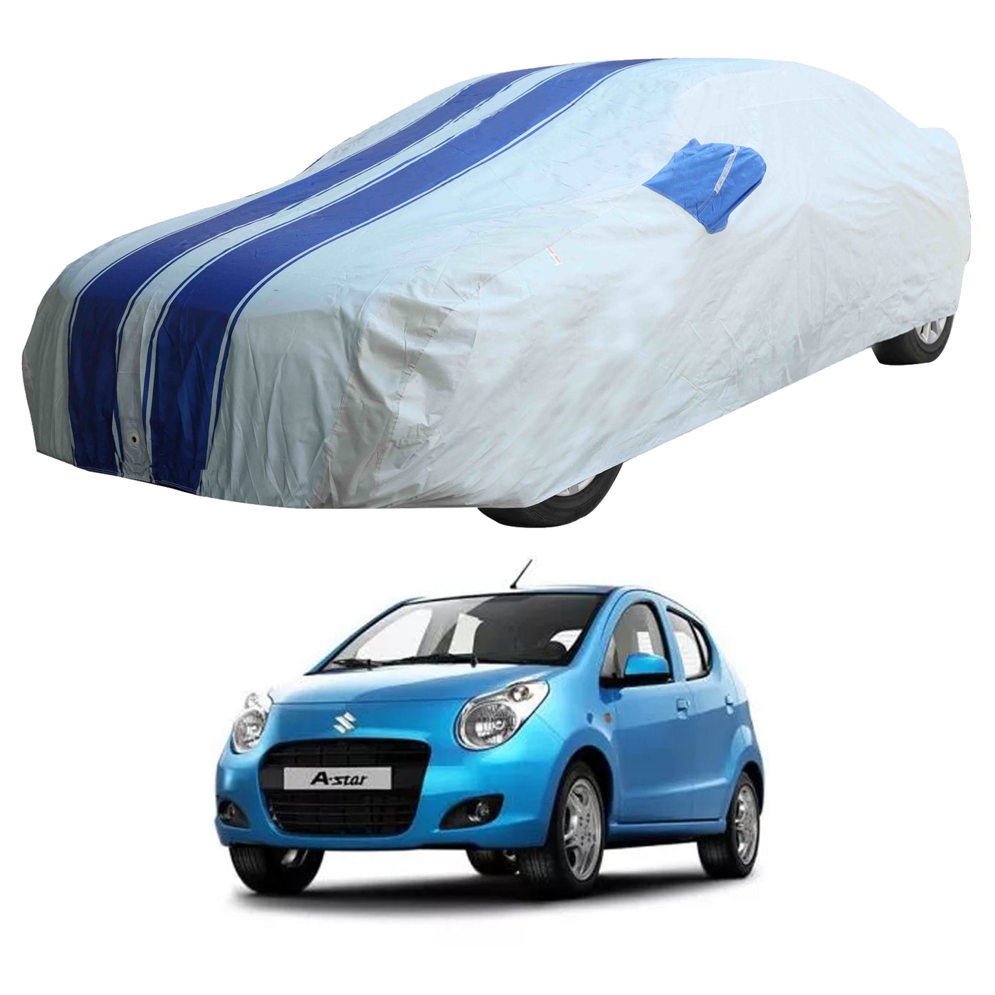 Oshotto 100% Blue dustproof and Water Resistant Car Body Cover with Mirror Pockets For Maruti Suzuki A-Star