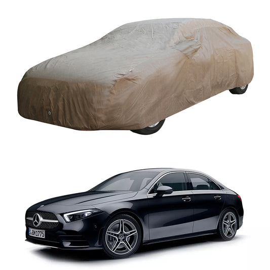 Oshotto Brown 100% Waterproof Car Body Cover with Mirror Pockets For Mercedes Benz A-Class Limousine 200