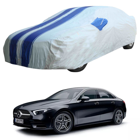 Oshotto 100% Blue dustproof and Water Resistant Car Body Cover with Mirror Pockets For Mercedes Benz A-Class Limousine 200