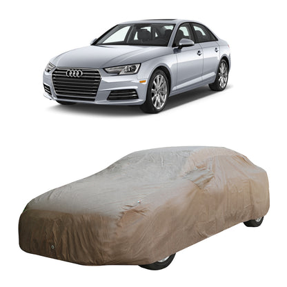 Oshotto Brown 100% Waterproof Car Body Cover with Mirror Pockets For Audi A4 2017-2023