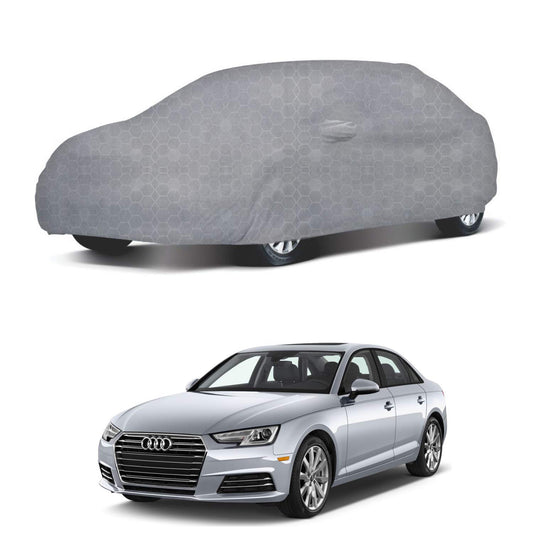 Oshotto 100% Dust Proof, Water Resistant Grey Car Body Cover with Mirror Pocket For Audi A4 2017-2023