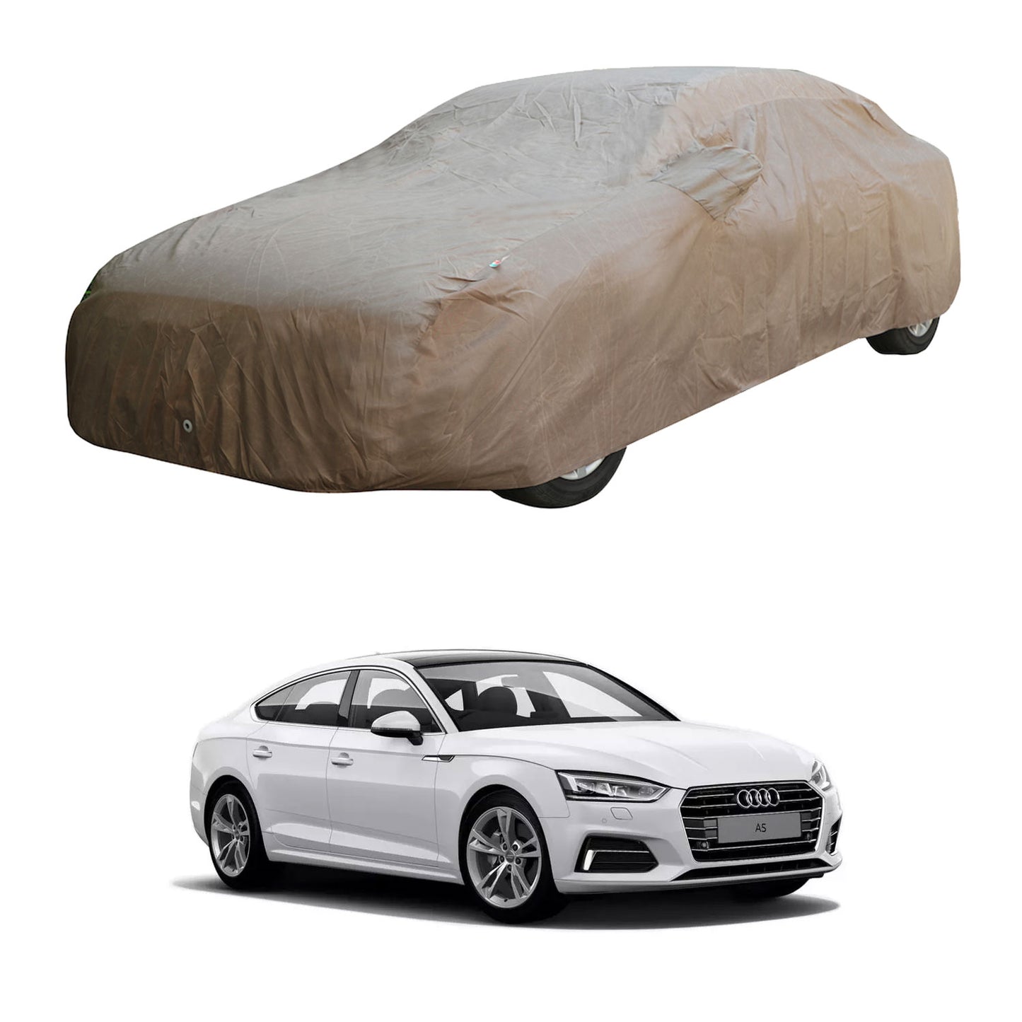 Oshotto Brown 100% Waterproof Car Body Cover with Mirror Pockets For Audi A5