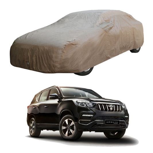 Oshotto Brown 100% Waterproof Car Body Cover with Mirror Pockets For Mahindra Alturass G4
