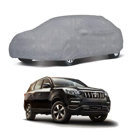 Oshotto 100% Dust Proof, Water Resistant Grey Car Body Cover with Mirror Pocket For Mahindra Alturass G4