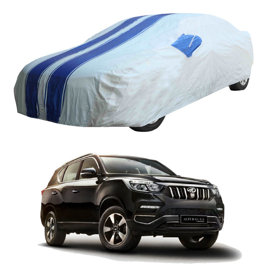 Oshotto 100% Blue dustproof and Water Resistant Car Body Cover with Mirror Pockets For Mahindra Alturas