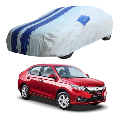 Oshotto 100% Blue dustproof and Water Resistant Car Body Cover with Mirror Pockets For Honda Amaze 2018-2023