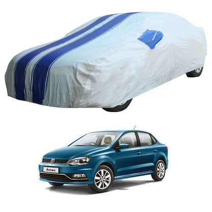 Oshotto 100% Blue dustproof and Water Resistant Car Body Cover with Mirror Pockets For Volkswagen Ameo