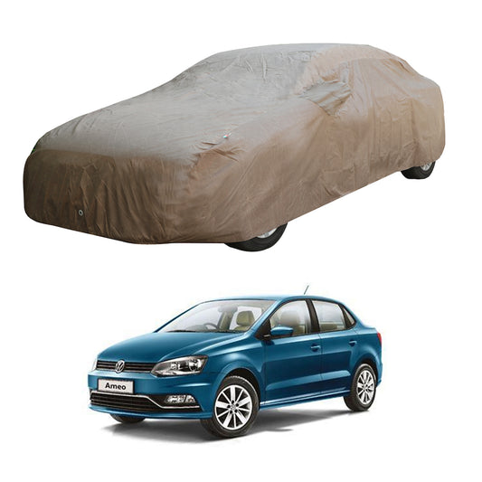 Oshotto Brown 100% Waterproof Car Body Cover with Mirror Pockets For Volkswagen Ameo