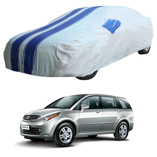 Oshotto 100% Blue dustproof and Water Resistant Car Body Cover with Mirror Pockets For Tata Aria