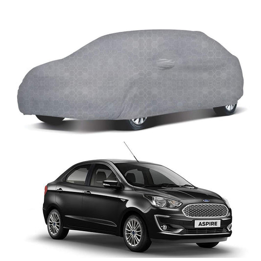 Oshotto 100% Dust Proof, Water Resistant Grey Car Body Cover with Mirror Pocket For Ford Aspire