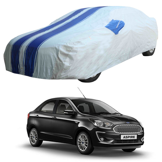 Oshotto 100% Blue dustproof and Water Resistant Car Body Cover with Mirror Pockets For Ford Aspire