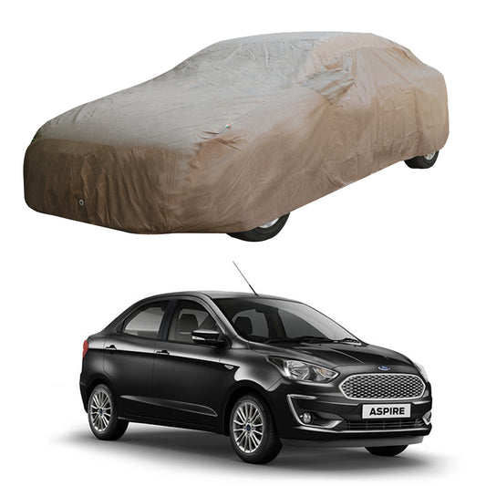 Oshotto Brown 100% Waterproof Car Body Cover with Mirror Pockets For Ford Aspire