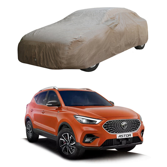 Oshotto Brown 100% Waterproof Car Body Cover with Mirror Pockets For MG Astor