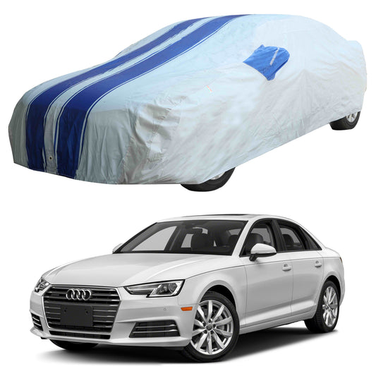 Oshotto 100% Blue dustproof and Water Resistant Car Body Cover with Mirror Pockets For Audi A4 (2010-2016)