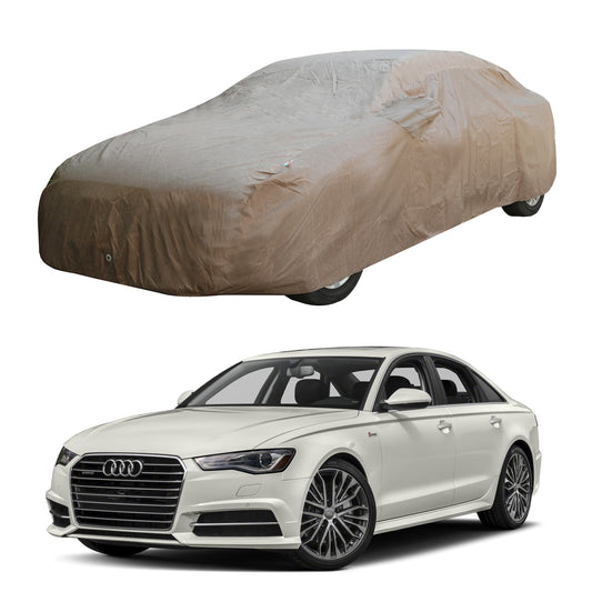 Oshotto Brown 100% Waterproof Car Body Cover with Mirror Pockets For Audi A6