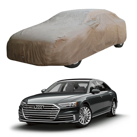 Oshotto Brown 100% Waterproof Car Body Cover with Mirror Pockets For Audi A8