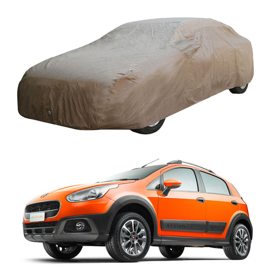 Oshotto Brown 100% Waterproof Car Body Cover with Mirror Pockets For Fiat Avventura