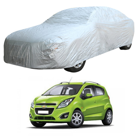 Oshotto Silvertech Car Body Cover (Without Mirror Pocket) For Chevrolet Beat - Silver