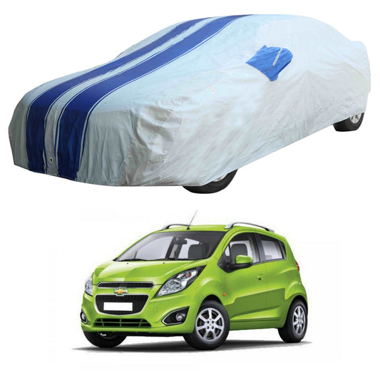 Oshotto 100% Blue dustproof and Water Resistant Car Body Cover with Mirror Pockets For Chevrolet Beat