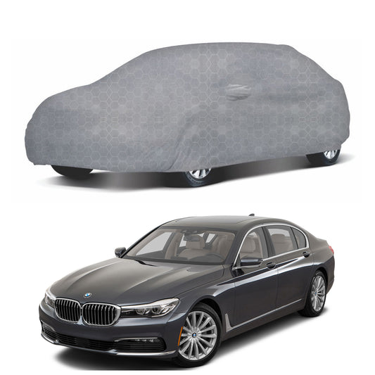 Oshotto 100% Dust Proof, Water Resistant Grey Car Body Cover with Mirror Pocket For BMW 7 Series