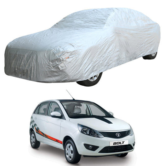 Oshotto Silvertech Car Body Cover (Without Mirror Pocket) For Tata Bolt - Silver