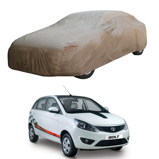 Oshotto Brown 100% Waterproof Car Body Cover with Mirror Pockets For Tata Bolt