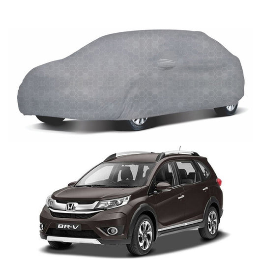 Oshotto 100% Dust Proof, Water Resistant Grey Car Body Cover with Mirror Pocket For Honda BRV/Mobilio