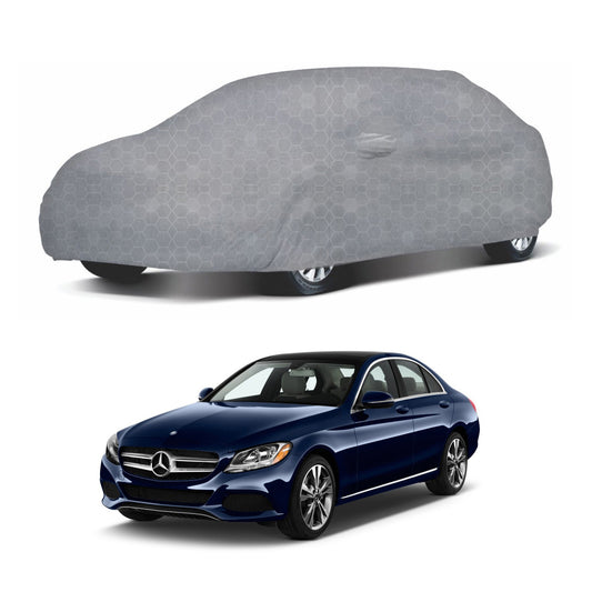 Oshotto 100% Dust Proof, Water Resistant Grey Car Body Cover with Mirror Pocket For Mercedes Benz C-Class 2016-2023