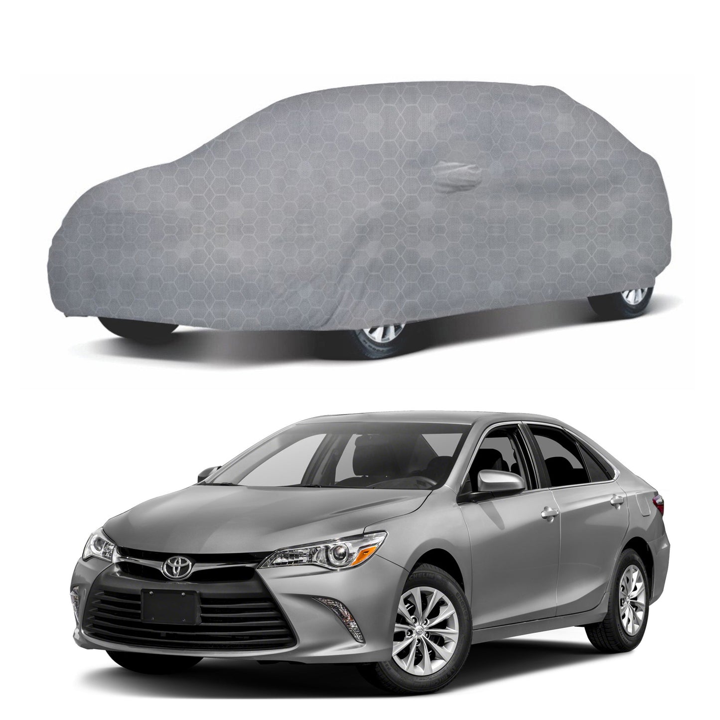 Oshotto 100% Dust Proof, Water Resistant Grey Car Body Cover with Mirror Pocket For Toyota Camry