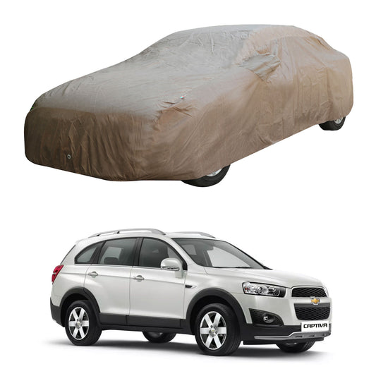 Oshotto Brown 100% Waterproof Car Body Cover with Mirror Pockets For Chevrolet Captiva