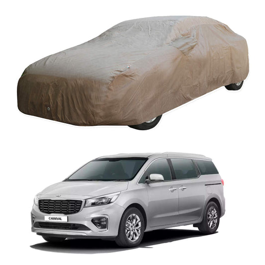 Oshotto Brown 100% Waterproof Car Body Cover with Mirror Pockets For KIA Carnival