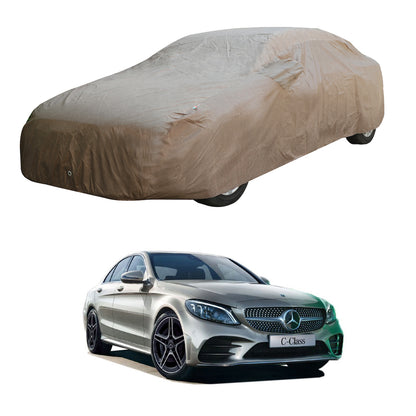 Oshotto Brown 100% Waterproof Car Body Cover with Mirror Pockets For Mercedes Benz C-Class (2010-2016)