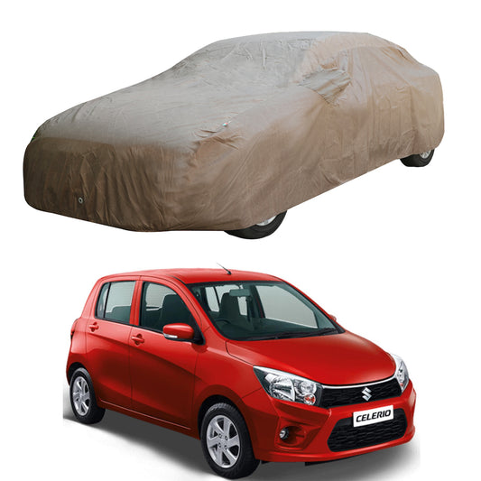 Oshotto Brown 100% Waterproof Car Body Cover with Mirror Pockets For Maruti Suzuki Celerio