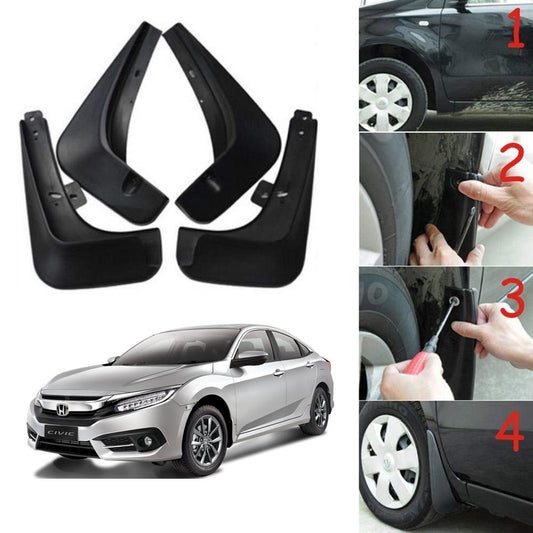 Oshotto Mud Flap (O.E.M Type) For Honda Honda Civic Old 2006,2007,2008,2009,2010,2011,2012 (T-I) (Set of 4)