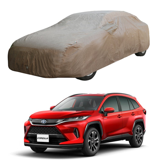 Oshotto Brown 100% Waterproof Car Body Cover with Mirror Pockets For Toyota Corolla