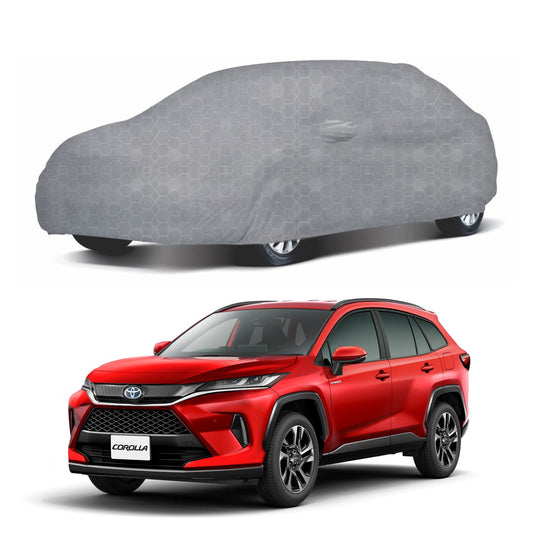 Oshotto 100% Dust Proof, Water Resistant Grey Car Body Cover with Mirror Pocket For Toyota Corolla