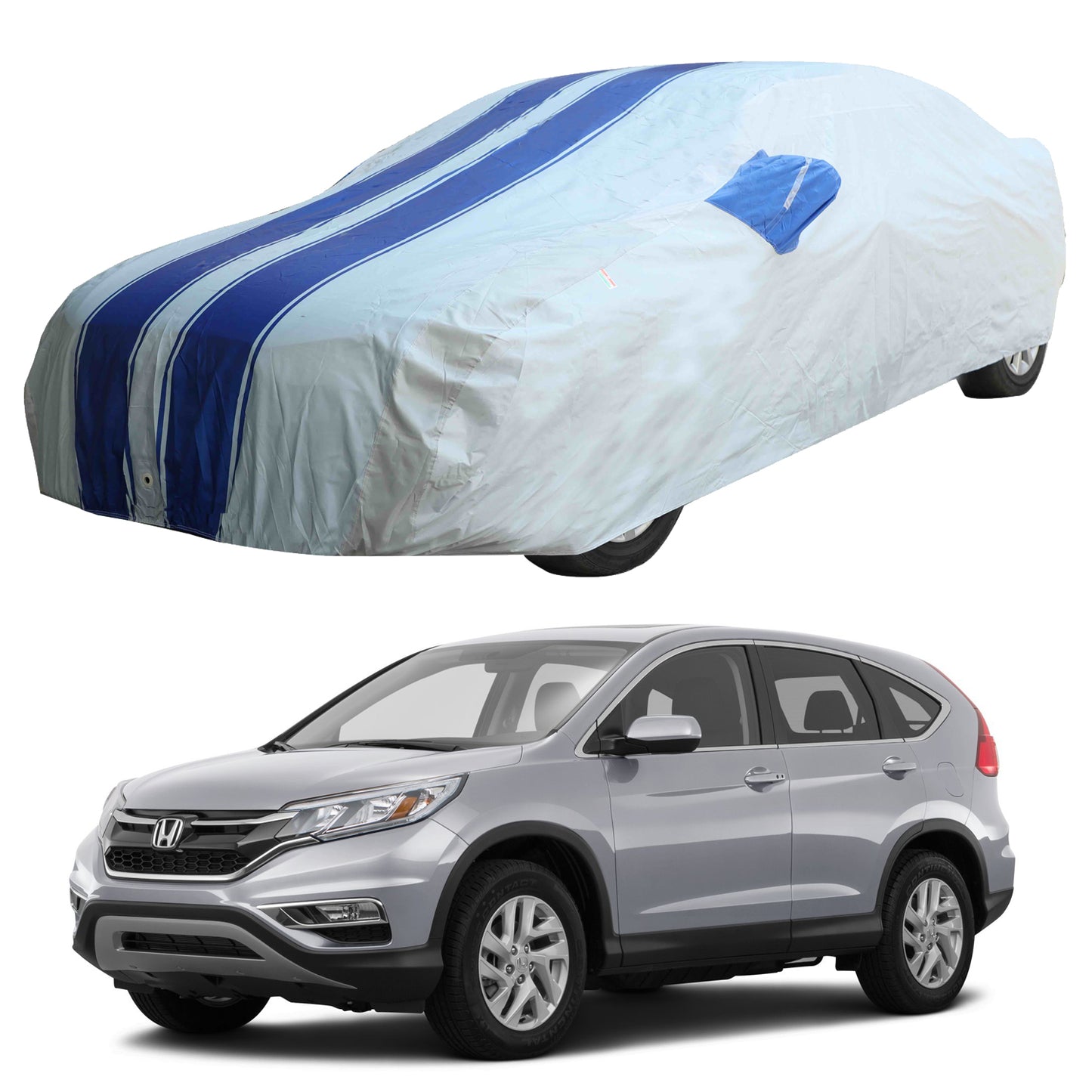 Oshotto 100% Blue dustproof and Water Resistant Car Body Cover with Mirror Pockets For Honda CRV