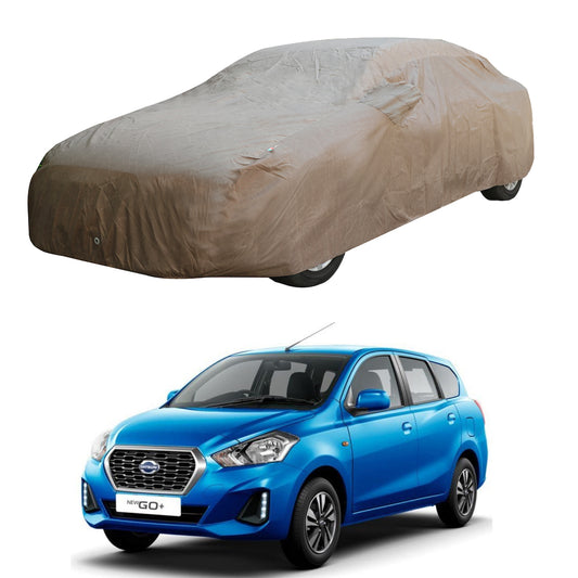 Oshotto Brown 100% Waterproof Car Body Cover with Mirror Pockets For Datsun Go Plus